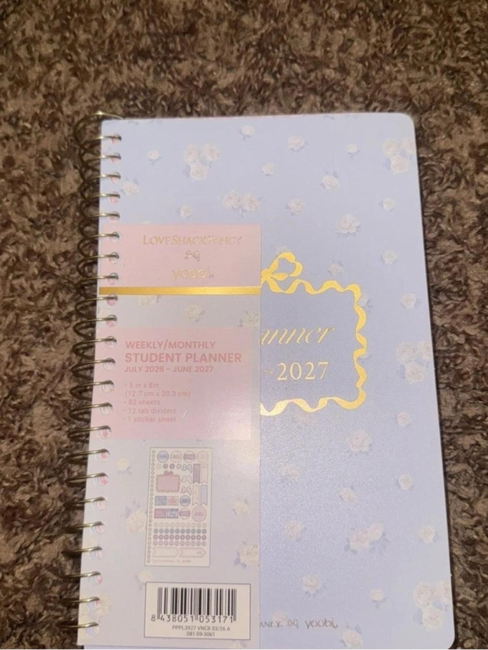 LoveShackFancy x Target Yoobi Monthly & Weekly Planner Breezy Blue
